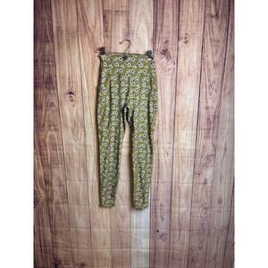 Buff Bunny Collection Floral Leggings Olive Green Size S
